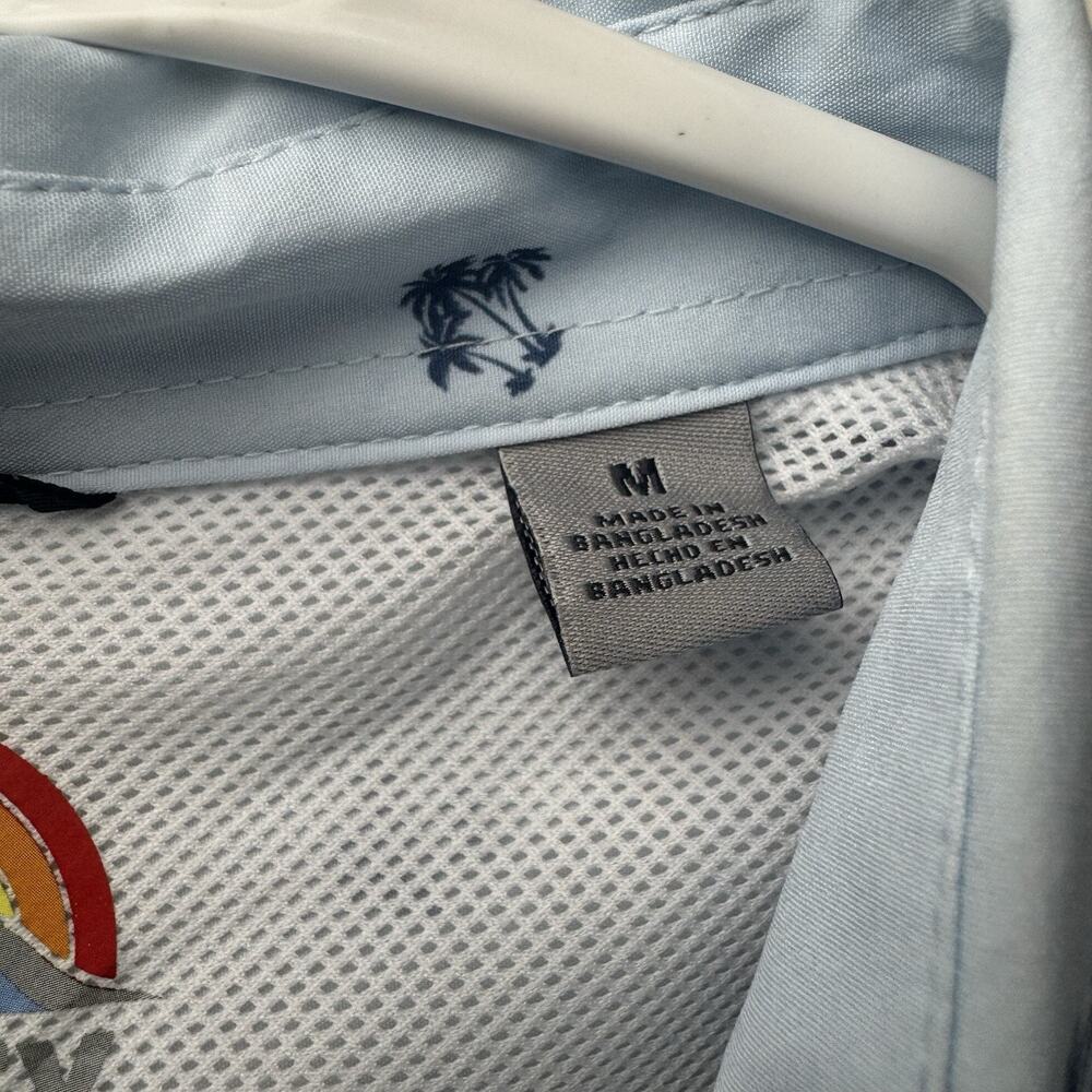 Hurley Shirt Mens Medium Blue Hawaiian Palm Tree Beach Casual Button Up Top - Picture 10 of 10